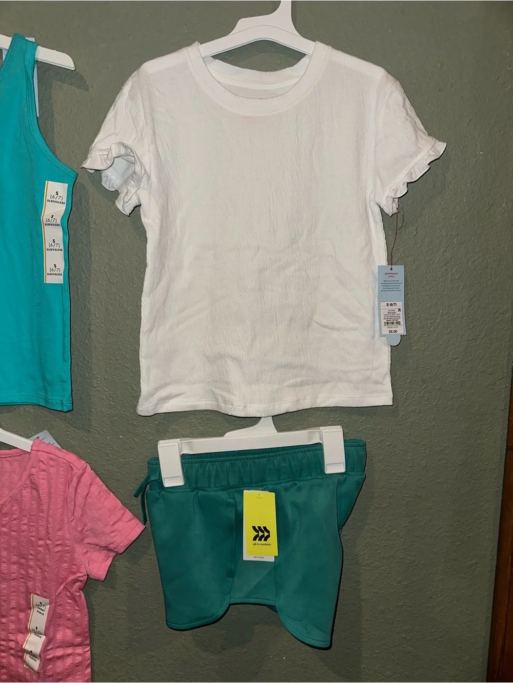 Cat & Jack Girls Tank & Tee Set - Pink, Teal, White, Purple